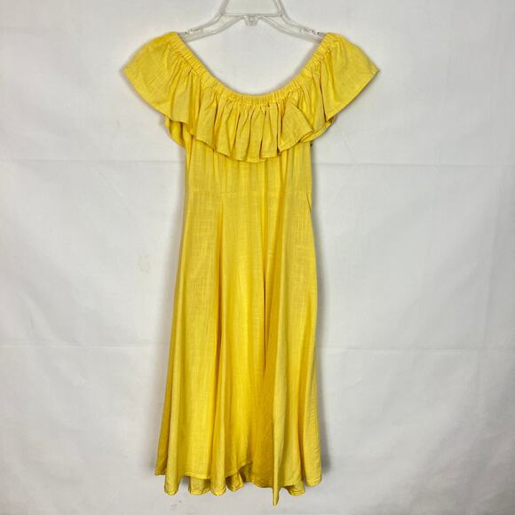 Forever 21 Linen Blend Off-Shoulder Button Down Dress - Picture 7 of 13